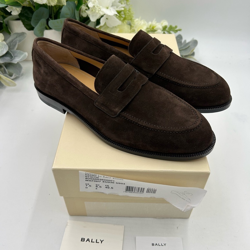 Men's Bally CHARNEY suede penny loafers size 7.5 US - Picture 8 of 9